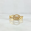 Anillo Olas Abstractas 2.25gr / T6 3/4 / Circones Blancos Oro Amarillo 18K ©