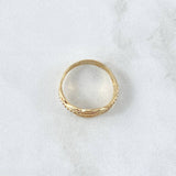 Anillo Olas Abstractas 2.25gr / T6 3/4 / Circones Blancos Oro Amarillo 18K ©
