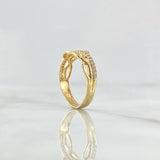 Anillo Olas Abstractas 2.25gr / T6 3/4 / Circones Blancos Oro Amarillo 18K ©