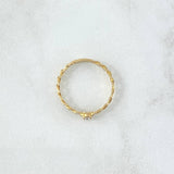 Anillo Solitario Cubano 1.2gr / T6 3/4 / Circon Blanco Oro Amarillo 18K ©