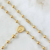 Rosario Virgen Milagrosa 6.55gr / 50cm-3mm-4mm Cruz Floreada Oro Amarillo 18K ©