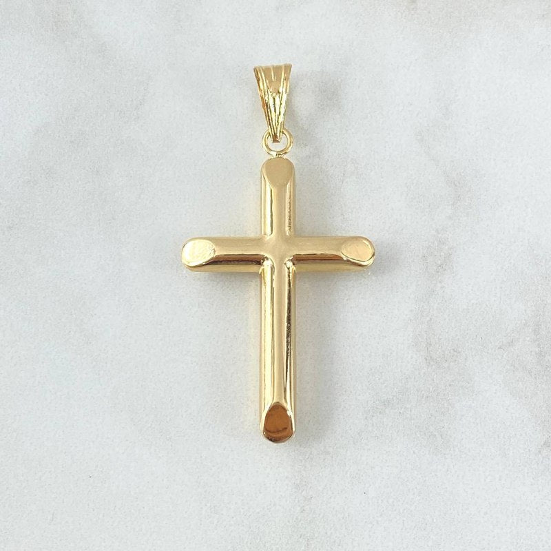 Dije Cruz 1.05gr / 3.2cm / Lisa Troquelada Oro Amarillo 18K