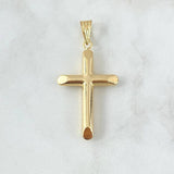 Dije Cruz 1.05gr / 3.2cm / Lisa Troquelada Oro Amarillo 18K