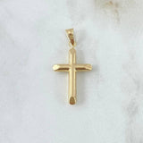 Dije Cruz 0.65gr / 3cm / Lisa Troquelada Oro Amarillo 18K