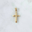 Dije Cruz 0.55gr / 3cm / Lisa Troquelada Oro Amarillo 18K