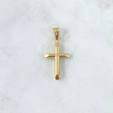 Dije Cruz 0.55gr / 3cm / Lisa Troquelada Oro Amarillo 18K