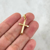 Dije Cruz 0.55gr / 3cm / Lisa Troquelada Oro Amarillo 18K