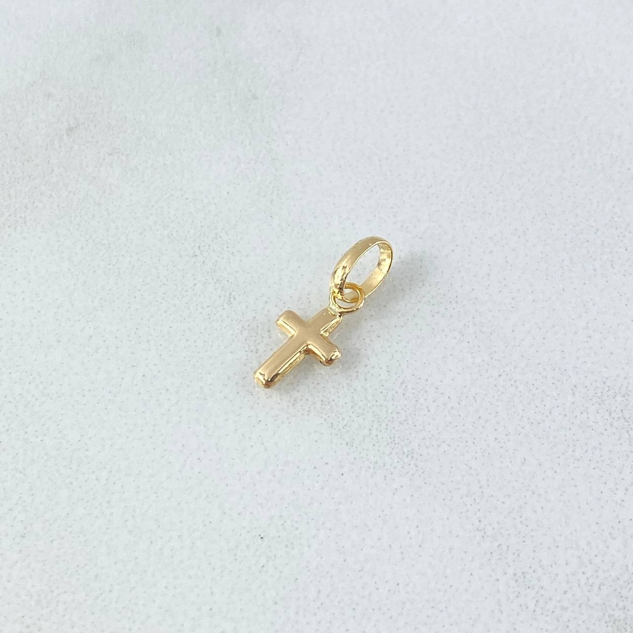 Dije Cruz 0.25gr / 1.3cm / Lisa Oro Amarillo 18K
