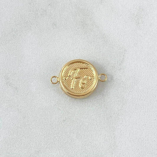 Herraje Fe 0.85gr / 2cm / Circulo Texturizado Oro Amarillo 18K