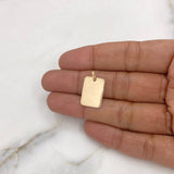 Dije Placa Rectangular Pequeña 1.2gr / 2cm-1.7*1.2cm / Lisa Oro Amarillo 18K &
