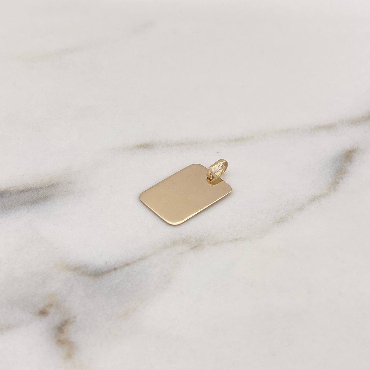 Dije Placa Rectangular Pequeña 1.15gr / 2cm-1.7*1.2cm / Lisa Oro Amarillo 18K &