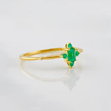 Anillo Flor Imperial Esmeraldas 19pts 1.2g / T6 Oro Amarillo 18K