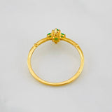 Anillo Flor Imperial Esmeraldas 19pts 1.2g / T6 Oro Amarillo 18K