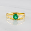 Anillo Solitario Doble Esmeralda 40pts 1.5g / T6 1/2 Oro Amarillo 18K