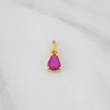 Dije Lagrima Rubí 84pts 0.65g / 1.5cm Oro Amarillo 18K