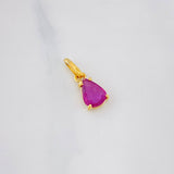 Dije Lagrima Rubí 84pts 0.65g / 1.5cm Oro Amarillo 18K