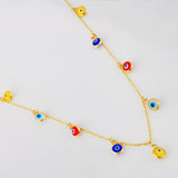 Cadena Aro Seguido Ojos Turcos 2.9g / 45cm / 0.75mm Oro Amarillo 18K