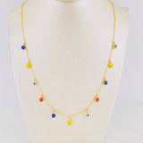 Cadena Aro Seguido Ojos Turcos 2.9g / 45cm / 0.75mm Oro Amarillo 18K