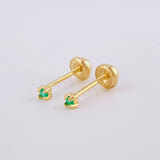 Topos Piedra Esmeraldas 4Pts 0.65 g / 1 mm Oro Amarillo 18K