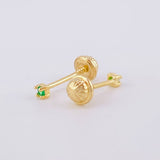 Topos Piedra Esmeraldas 4Pts 0.65 g / 1 mm Oro Amarillo 18K