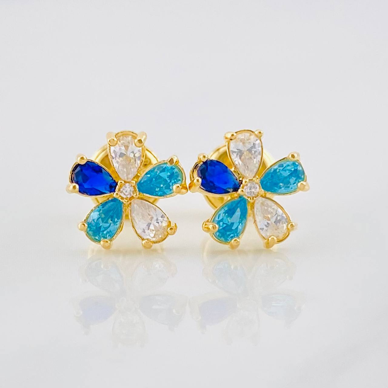 Topos Flor 1g / 8mm Oro Amarillo 18K