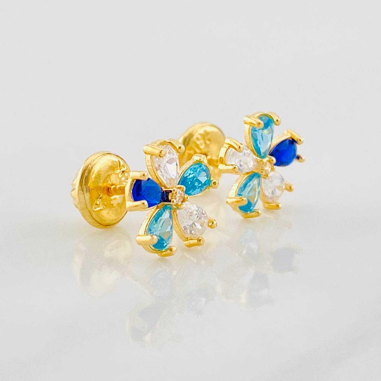 Topos Flor 1g / 8mm Oro Amarillo 18K