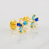 Topos Flor 1g / 8mm Oro Amarillo 18K