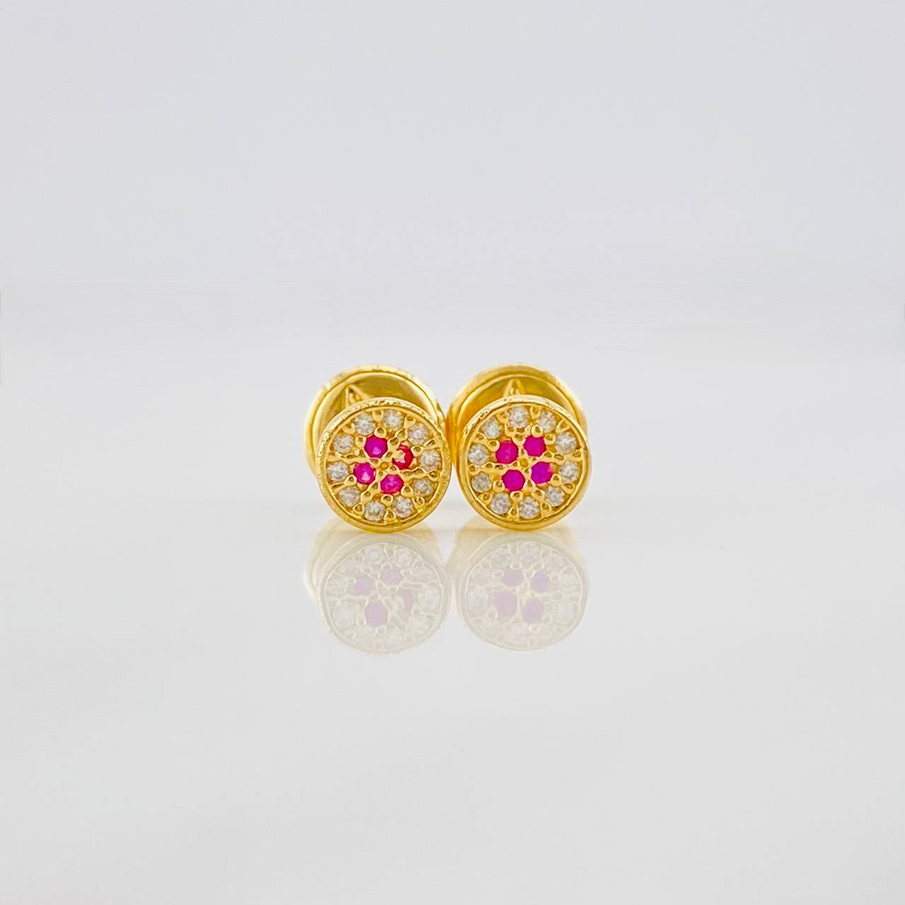 Topos Circulo Tupido 0.7g / 4.8mm Oro Amarillo 18K