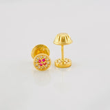 Topos Circulo Tupido 0.7g / 4.8mm Oro Amarillo 18K
