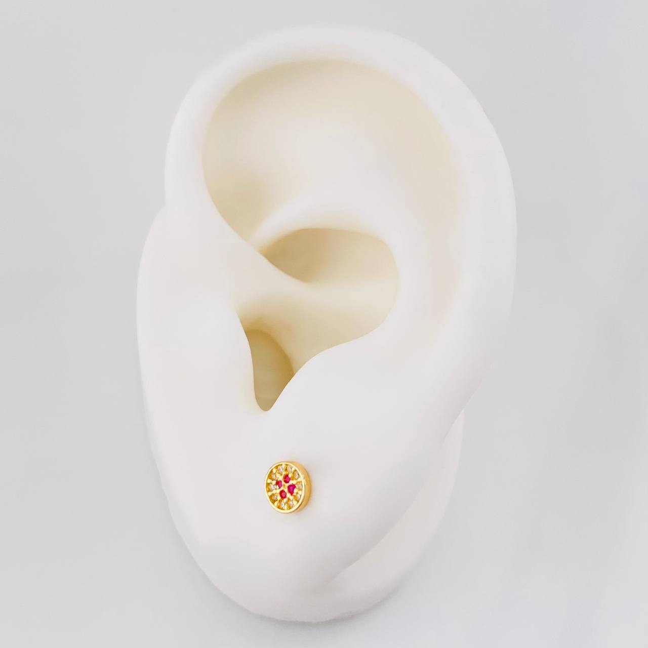 Topos Circulo Tupido 0.7g / 4.8mm Oro Amarillo 18K