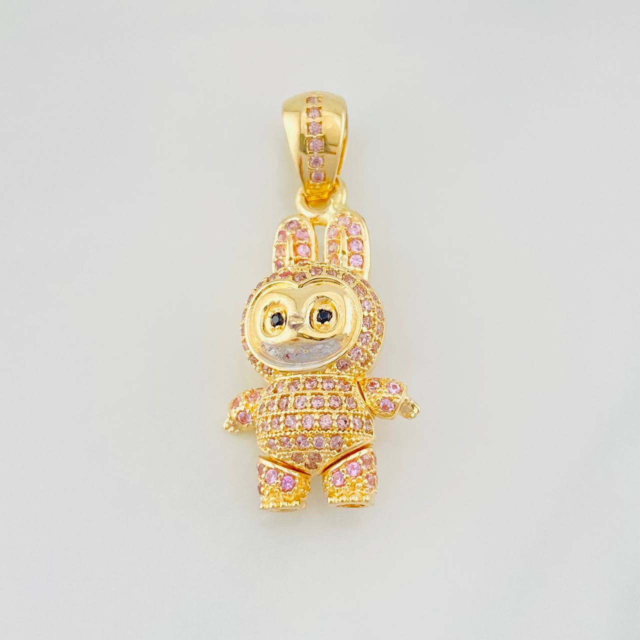 Dije Conejo Sonriente 6.1g / 3.5cm Dos Oros Amarillo Blanco 18K