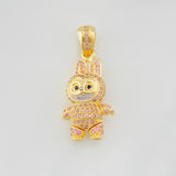 Dije Conejo Sonriente 6.1g / 3.5cm Dos Oros Amarillo Blanco 18K