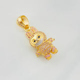 Dije Conejo Sonriente 6.1g / 3.5cm Dos Oros Amarillo Blanco 18K