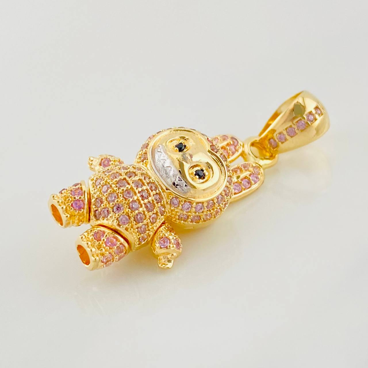 Dije Conejo Sonriente 6.1g / 3.5cm Dos Oros Amarillo Blanco 18K