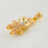 Dije Conejo Sonriente 6.1g / 3.5cm Dos Oros Amarillo Blanco 18K