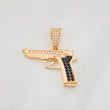 Dije Pistola 4.05g / 3cm Dos Oros Negro Rosa 18K
