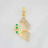 Dije Mariposa 3.65g / 4cm Dos Oros Amarillo Blanco 18K