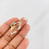Dije Mariposa 3.65g / 4cm Dos Oros Amarillo Blanco 18K