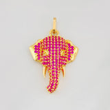 Dije Rostro Elefante 2.85g / 3cm Dos Oros Amarillo Blanco 18K