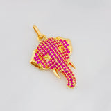 Dije Rostro Elefante 2.85g / 3cm Dos Oros Amarillo Blanco 18K
