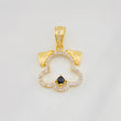 Dije Silueta Perro 3.6g / 2.8cm Dos Oros Amarillo Blanco 18K