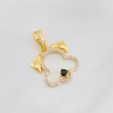 Dije Silueta Perro 3.6g / 2.8cm Dos Oros Amarillo Blanco 18K