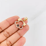 Dije Silueta Perro 3.6g / 2.8cm Dos Oros Amarillo Blanco 18K