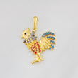 Dije Gallo 2.1g / 2.5cm Dos Oros Negro Amarillo 18K