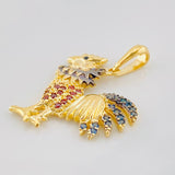 Dije Gallo 2.1g / 2.5cm Dos Oros Negro Amarillo 18K