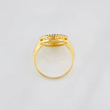 Anillo Corona 3.8g / T8 1/4 Dos Oros Negro Amarillo 18K