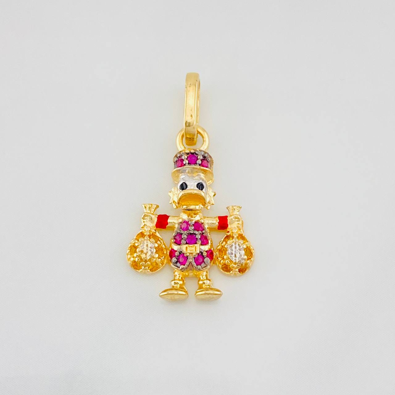 Dije Pato Bolsas de Dinero 1.55g / 2.2cm Dos Oros Negro Amarillo 18K