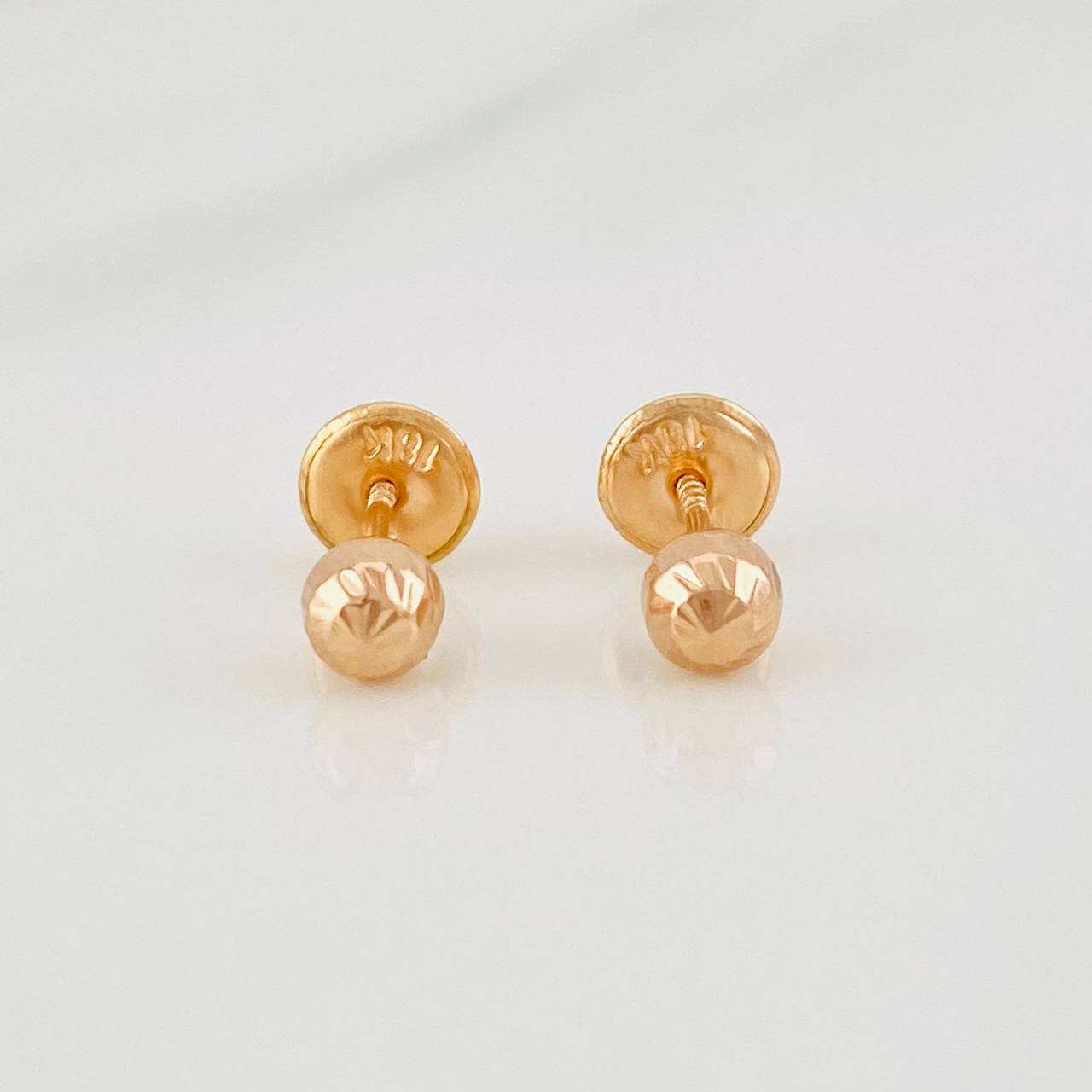 Topos Bola Diamantada 0.45g / 4mm Oro Rosa 18K