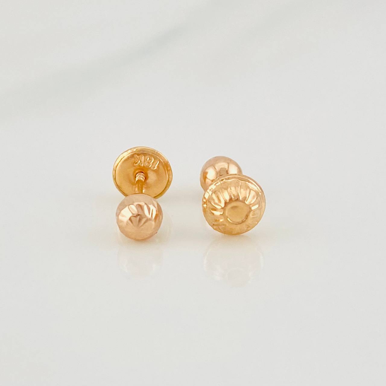 Topos Bola Diamantada 0.45g / 4mm Oro Rosa 18K