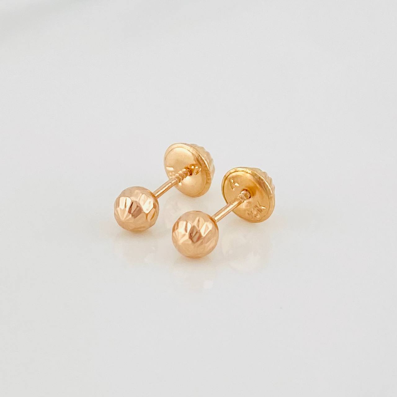 Topos Bola Diamantada 0.45g / 4mm Oro Rosa 18K
